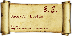 Bacskó Evelin névjegykártya